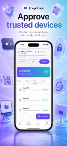 A phone screen approving trusted devices before they are allowed access, the kind of second factor a vault should require