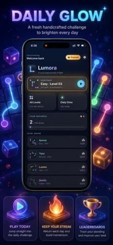 Lumora's Daily Glow screen, offering one fresh puzzle each day